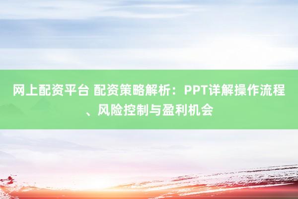网上配资平台 配资策略解析：PPT详解操作流程、风险控制与盈利机会