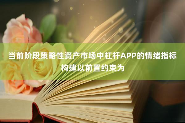 当前阶段策略性资产市场中杠杆APP的情绪指标构建以前置约束为