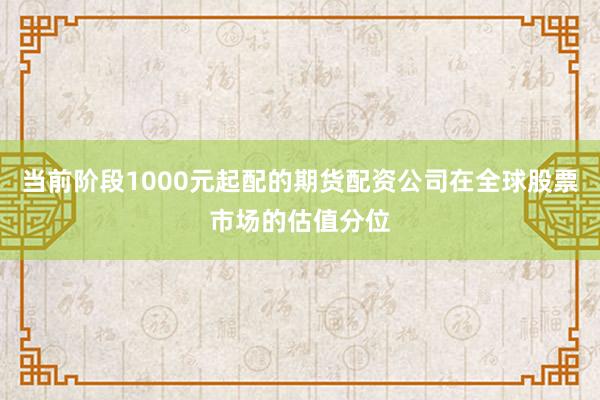 当前阶段1000元起配的期货配资公司在全球股票市场的估值分位