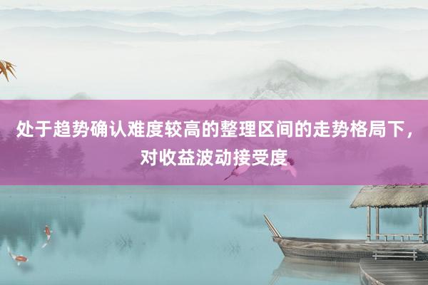 处于趋势确认难度较高的整理区间的走势格局下，对收益波动接受度