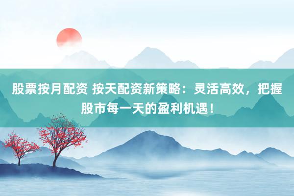 股票按月配资 按天配资新策略：灵活高效，把握股市每一天的盈利机遇！