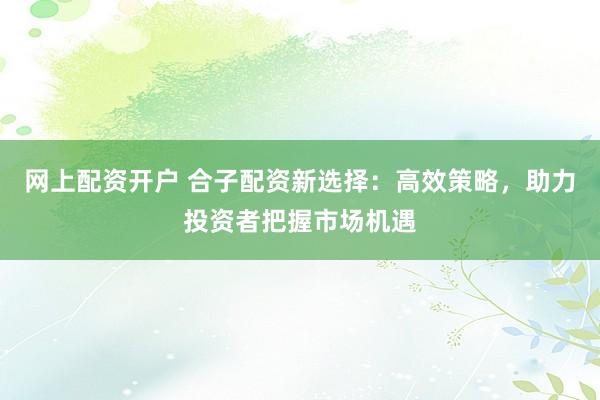 网上配资开户 合子配资新选择：高效策略，助力投资者把握市场机遇