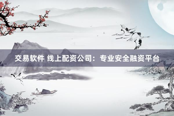 交易软件 线上配资公司：专业安全融资平台